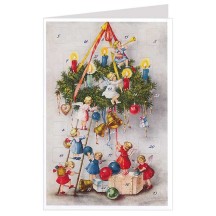 Angels Christmas Wreath Advent Calendar Card ~ Germany 