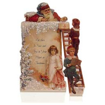 Standing Victorian Santa In Chimney Christmas Card