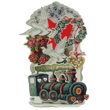 Locomotive with Doves Pop Out Valentine Card