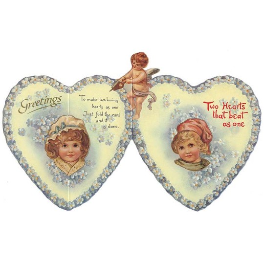 Two Hearts Beat as One Folding Valentine Card