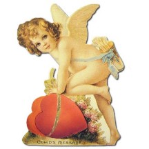 Petite Cupid with Heart Easel Card