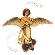 Golden Angel Jumping Jack Card or Ornament for Christmas