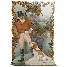 Pop-up Dickensian Couple Christmas Card ~ England
