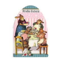 Die Cut Bunny Easter Breakfast Egg Card ~ Germany