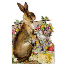 Die Cut Vintage Bunny Easter Card ~ Germany