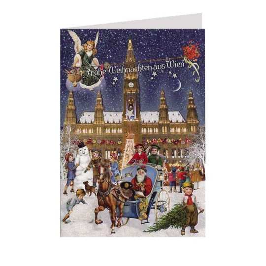 Merry Christmas from Vienna Glittered Christmas Card ~ Germany