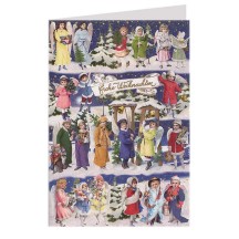Snow Angels Glittered Christmas Card ~ Germany