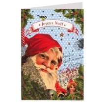 Santa Christmas Collage Foil Stamped Christmas Card ~ Germany