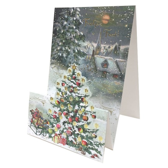 Snowy Christmas Tree Pop Up Christmas Card ~ Germany