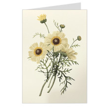 Cream Flowers Fancy Card with Gold Highlights ~ Rossi Italy
