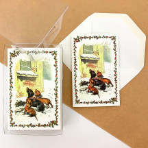 Dachshund Dogs at the Window Christmas Cards Boxed Set ~ 10 Cards + 10 Envelopes ~ Rossi Italy