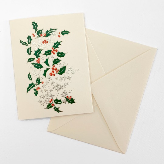 Petite Christmas Holly Gift Cards ~ Set of 2 ~ Rossi Italy