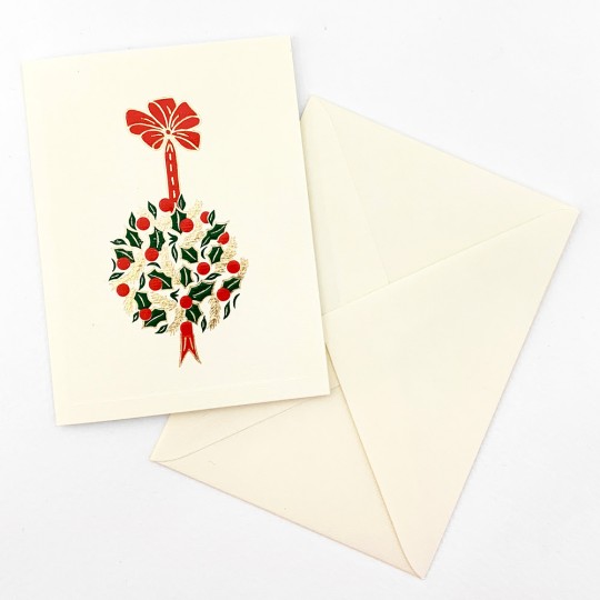 Petite Christmas Holly Ball Cards ~ Set of 2 ~ Rossi Italy