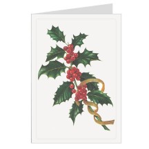 Red and Green Holly Italian Christmas Card ~ Rossi Italy