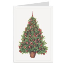 Red and Green Tree Italian Christmas Card ~ Rossi Italy