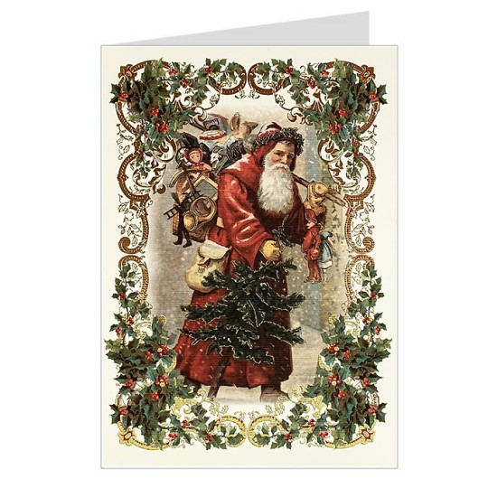 Saint Nicholas Italian Christmas Card with Gold Highlights ~ Rossi Italy