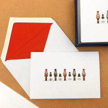 Row of Nutcrackers Christmas Cards Boxed Set ~ 10 Cards + 10 Envelopes ~ Rossi Italy