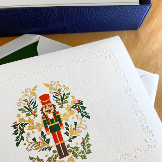 Nutcracker Christmas Cards Boxed Set ~ 10 Cards + 10 Envelopes ~ Rossi Italy