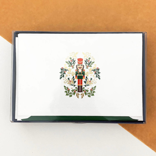 Nutcracker Christmas Cards Boxed Set ~ 10 Cards + 10 Envelopes ~ Rossi Italy