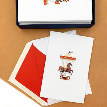 Carousel Horse Christmas Cards Boxed Set ~ 10 Cards + 10 Envelopes ~ Rossi Italy