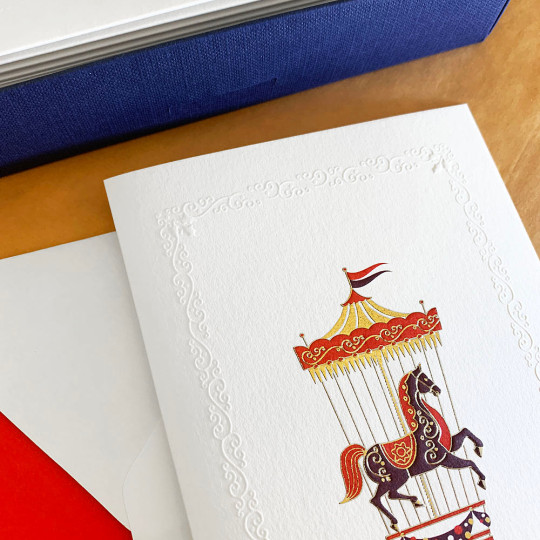 Carousel Horse Christmas Cards Boxed Set ~ 10 Cards + 10 Envelopes ~ Rossi Italy
