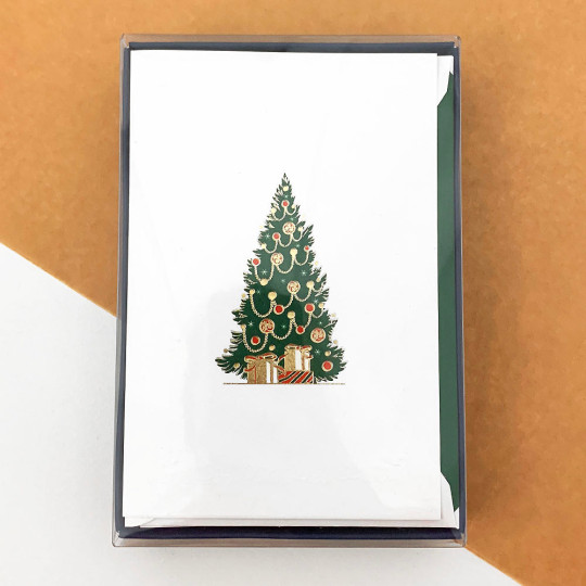 Tree with Gifts Christmas Cards Boxed Set ~ 10 Cards + 10 Envelopes ~ Rossi Italy