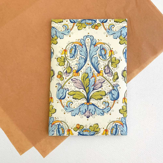 Italian Stationery Flat Card Set ~ 10 Cards + 10 envelopes ~ Florentine Acanthus 
