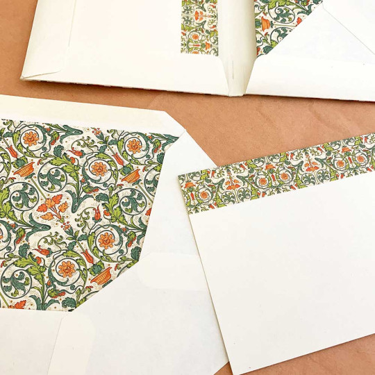 Italian Stationery Flat Card Set ~ 10 Cards + 10 envelopes ~ Florentine Flora 
