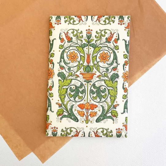 Italian Stationery Flat Card Set ~ 10 Cards + 10 envelopes ~ Florentine Flora 