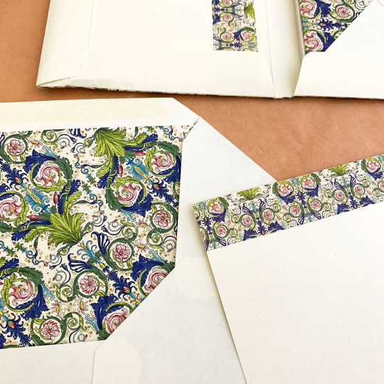 Italian Stationery Flat Card Set ~ 10 Cards + 10 envelopes ~ Florentine Pacis 