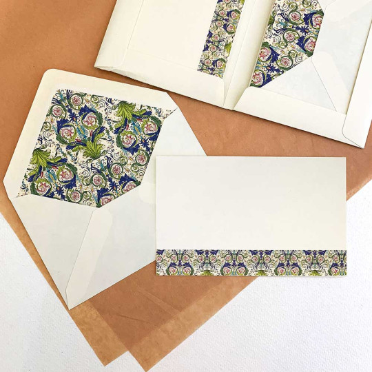 Italian Stationery Flat Card Set ~ 10 Cards + 10 envelopes ~ Florentine Pacis 