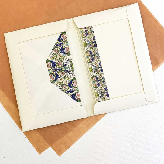 Italian Stationery Flat Card Set ~ 10 Cards + 10 envelopes ~ Florentine Pacis 