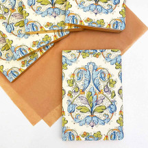 Softcover Italian Florentine Notebook ~ Size A6 ~ Gold Edge ~ Acanthus Design