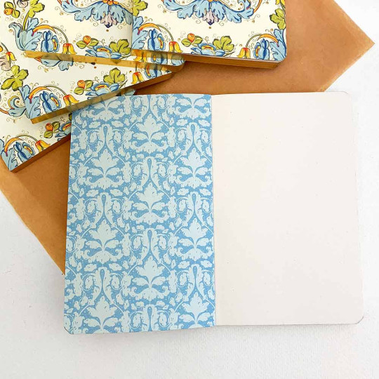 Softcover Italian Florentine Notebook ~ Size A6 ~ Gold Edge ~ Acanthus Design