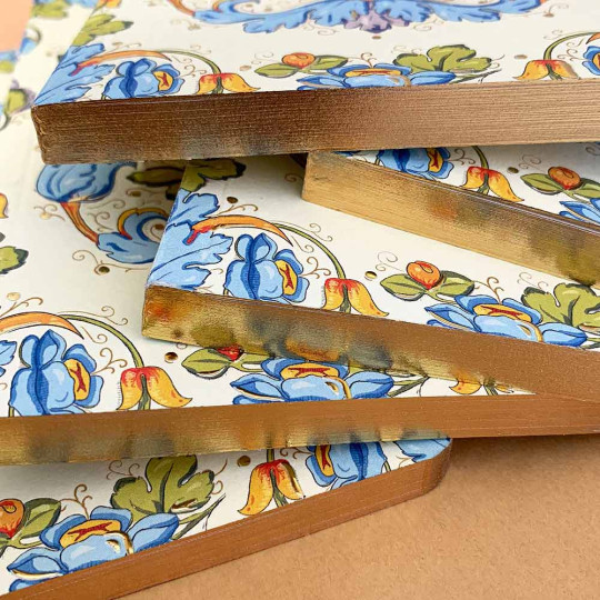 Softcover Italian Florentine Notebook ~ Size A6 ~ Gold Edge ~ Acanthus Design