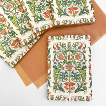 Softcover Italian Florentine Notebook ~ Size A6 ~ Gold Edge ~ Flora Design