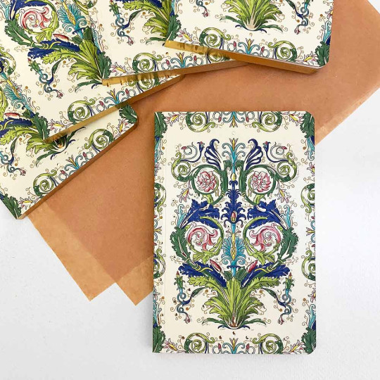 Softcover Italian Florentine Notebook ~ Size A6 ~ Gold Edge ~ Pacis Design