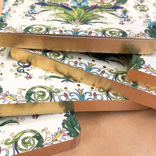 Softcover Italian Florentine Notebook ~ Size A6 ~ Gold Edge ~ Pacis Design