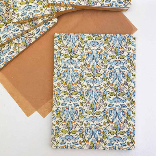 Softcover Italian Florentine Notebook ~ Size A5 ~ Gold Edge ~ Acanthus Design