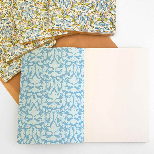 Softcover Italian Florentine Notebook ~ Size A5 ~ Gold Edge ~ Acanthus Design