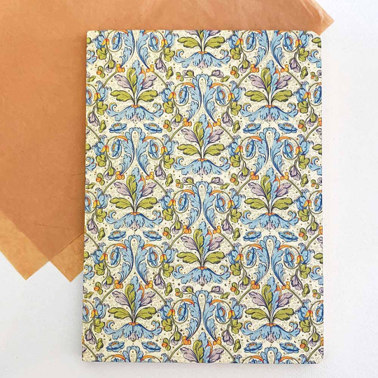 Softcover Italian Florentine Notebook ~ Size A5 ~ Gold Edge ~ Acanthus Design
