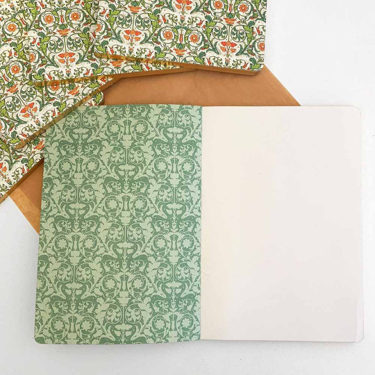 Softcover Italian Florentine Notebook ~ Size A5 ~ Gold Edge ~ Flora Design