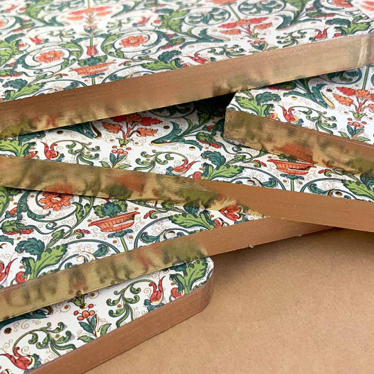 Softcover Italian Florentine Notebook ~ Size A5 ~ Gold Edge ~ Flora Design