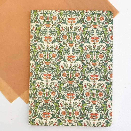 Softcover Italian Florentine Notebook ~ Size A5 ~ Gold Edge ~ Flora Design