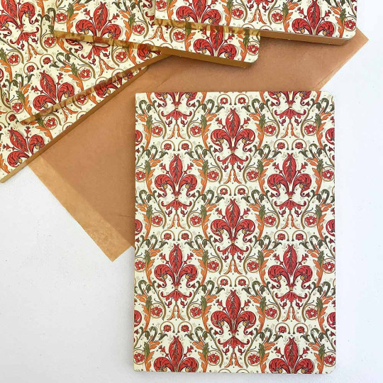 Softcover Italian Florentine Notebook ~ Size A5 ~ Gold Edge ~ Lilium Design