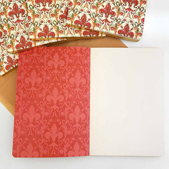 Softcover Italian Florentine Notebook ~ Size A5 ~ Gold Edge ~ Lilium Design
