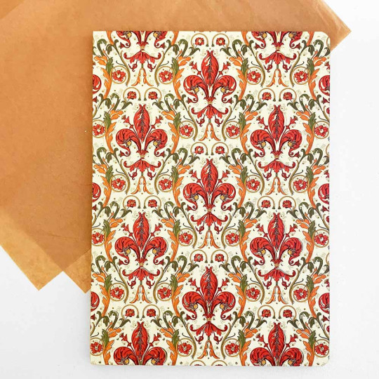 Softcover Italian Florentine Notebook ~ Size A5 ~ Gold Edge ~ Lilium Design