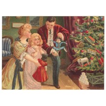 Victorian Family XL Embossed Christmas Postcard ~ Germany