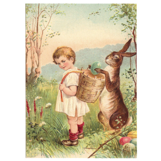 Easter Egg Delivery XL Embossed Easter Postcard ~ Germany