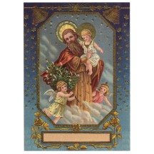 Heavenly Family XL Embossed Christmas Postcard ~ Germany
